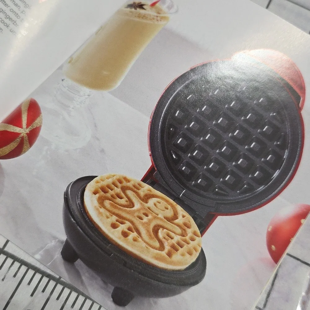 Compact Red Waffle Maker, Mini Gingerbread Man Maker, Dash, NIB